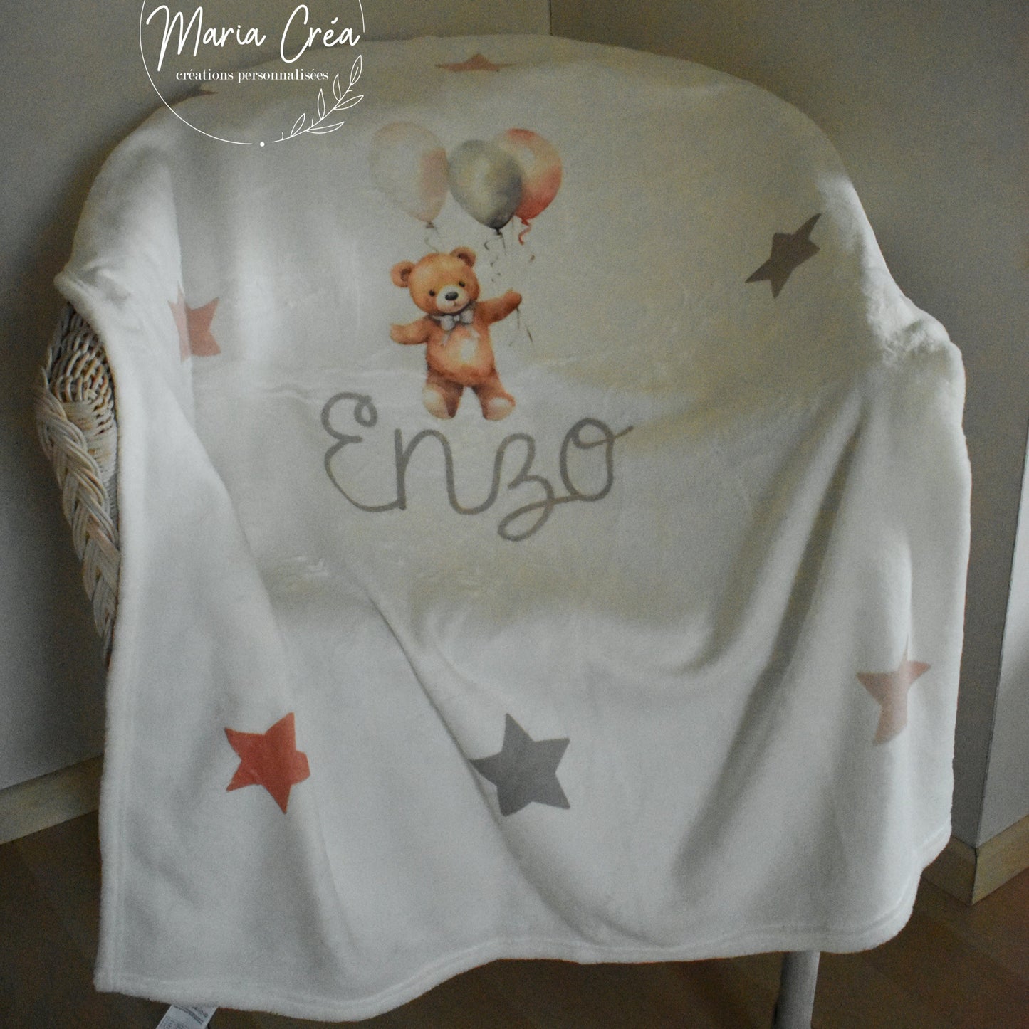 Couverture ourson ballons