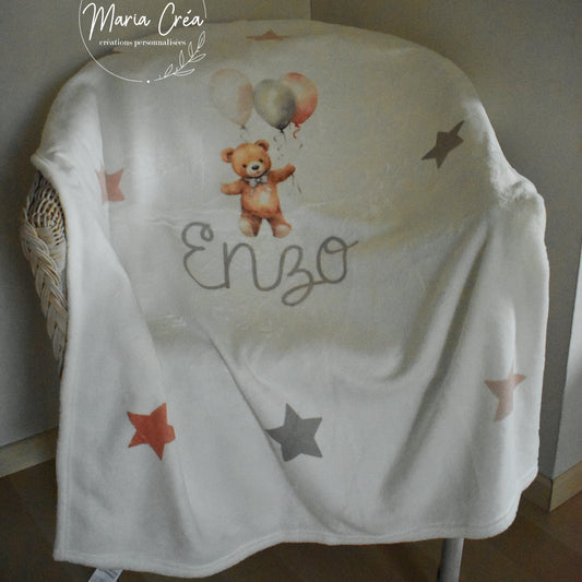 Couverture ourson ballons