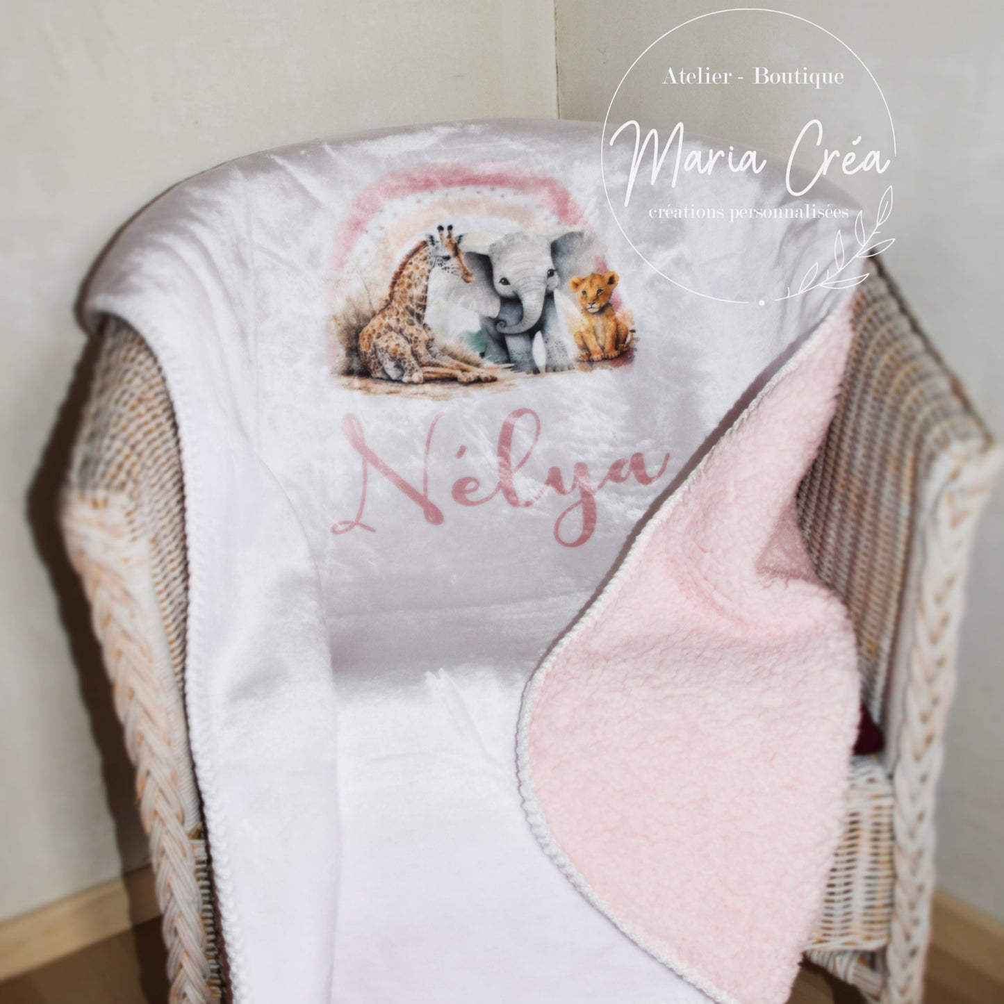 Couverture animaux jungle arc en ciel