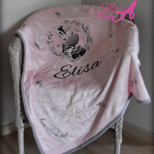 Couverture zèbre couronne de fleurs