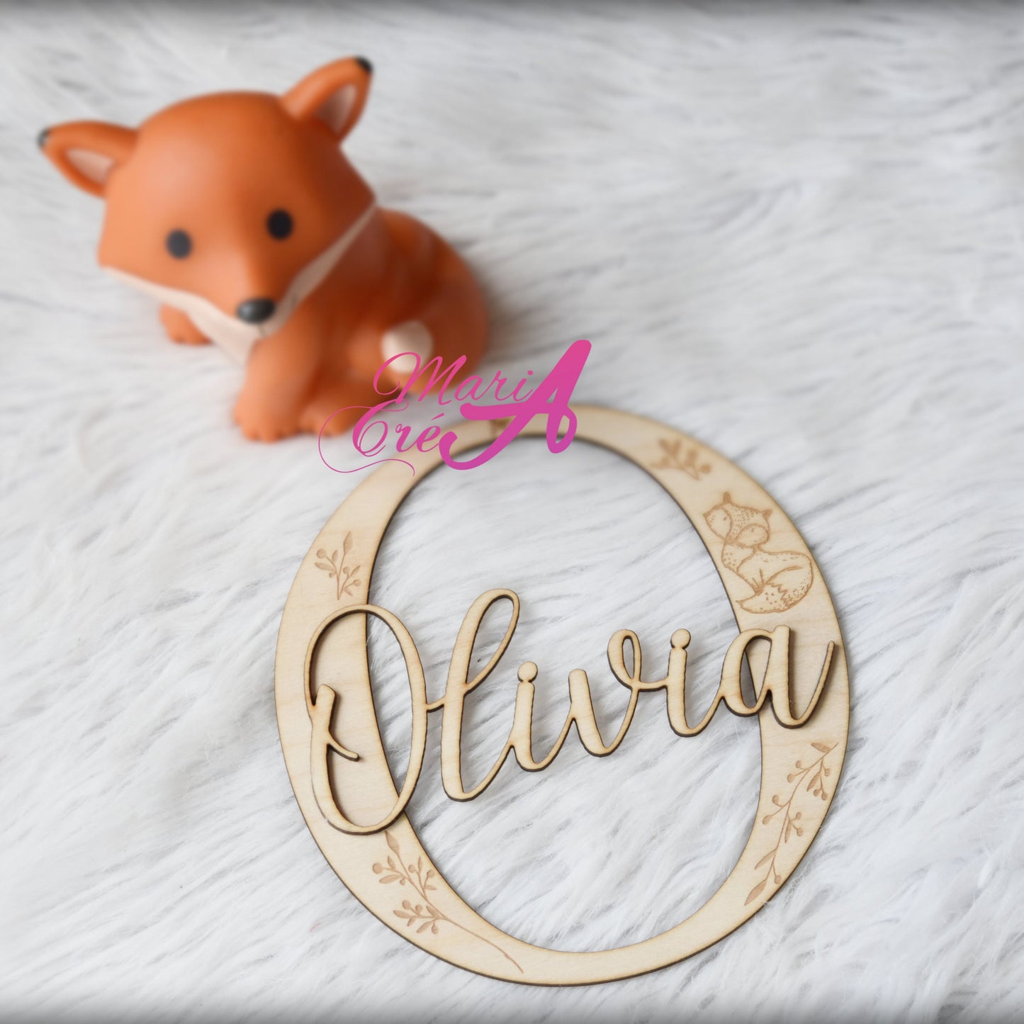 Lettrine prénom en bois - modèle renard