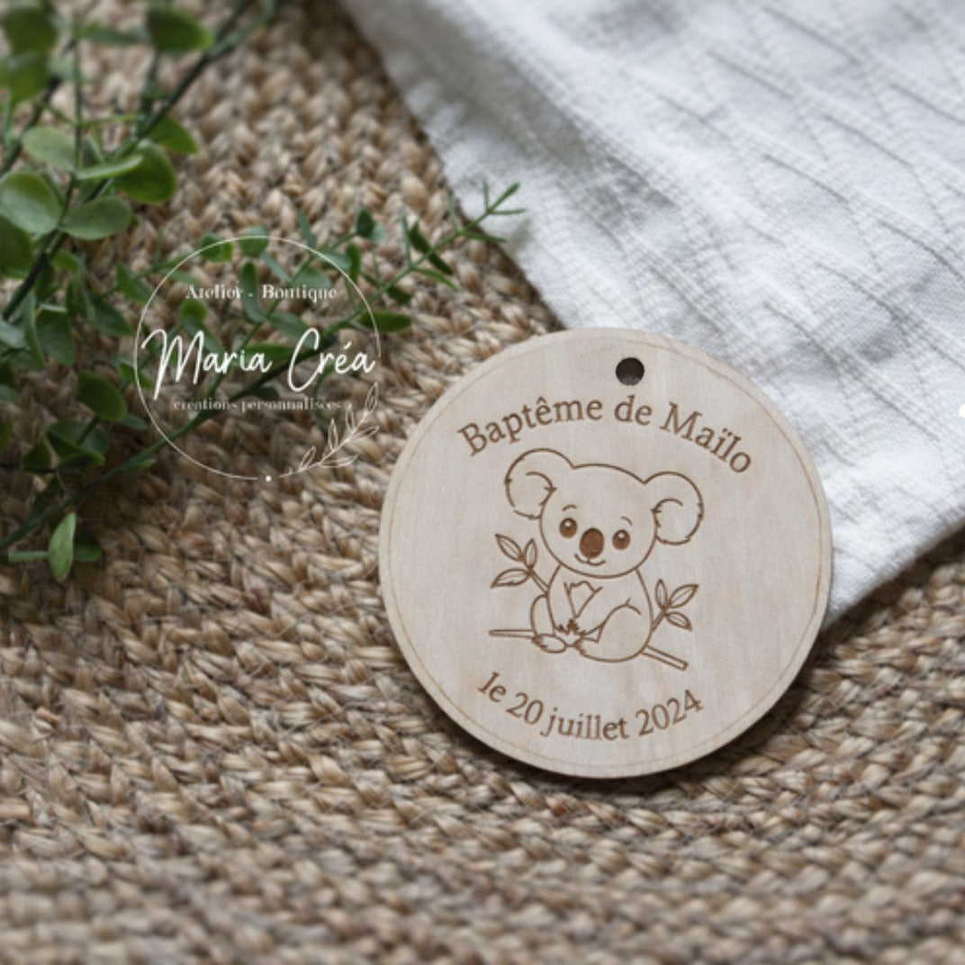 Etiquette en bois - Koala