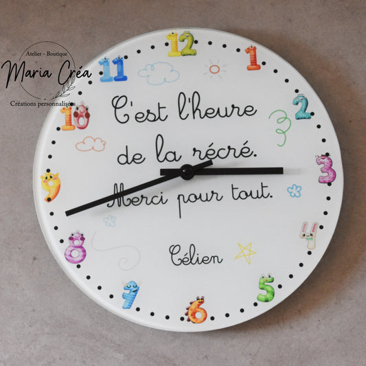 Horloge à suspendre - C'est l'heure de la récré