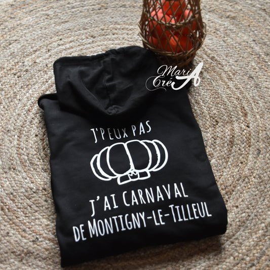 Sweat "J'peux pas, j'ai carnaval de..." - modèle chapeau