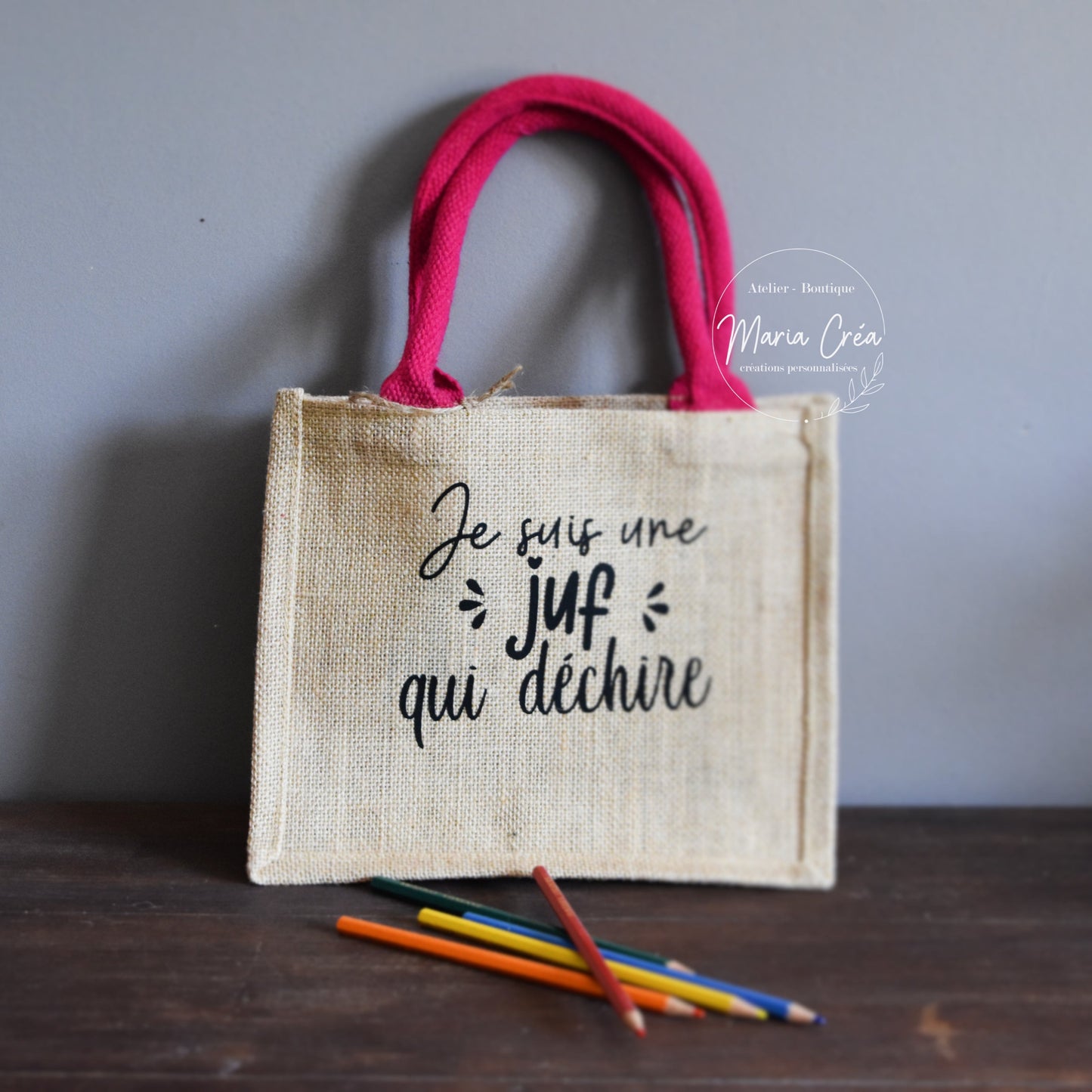 Sac en toile de jute "Je suis une ... qui déchire"