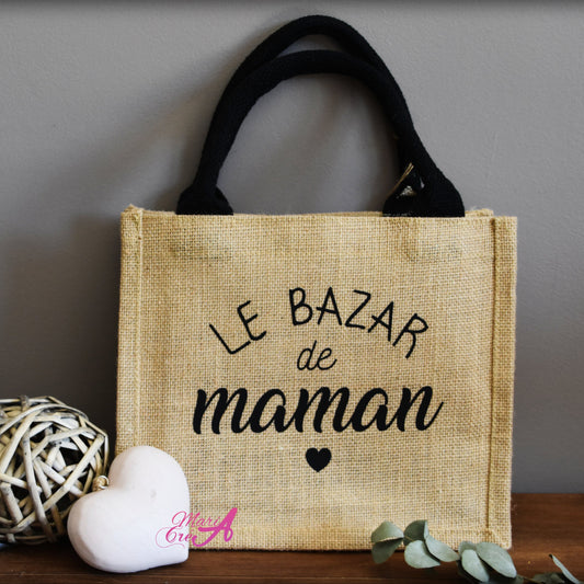 Sac en toile de jute "Le bazar de ..."