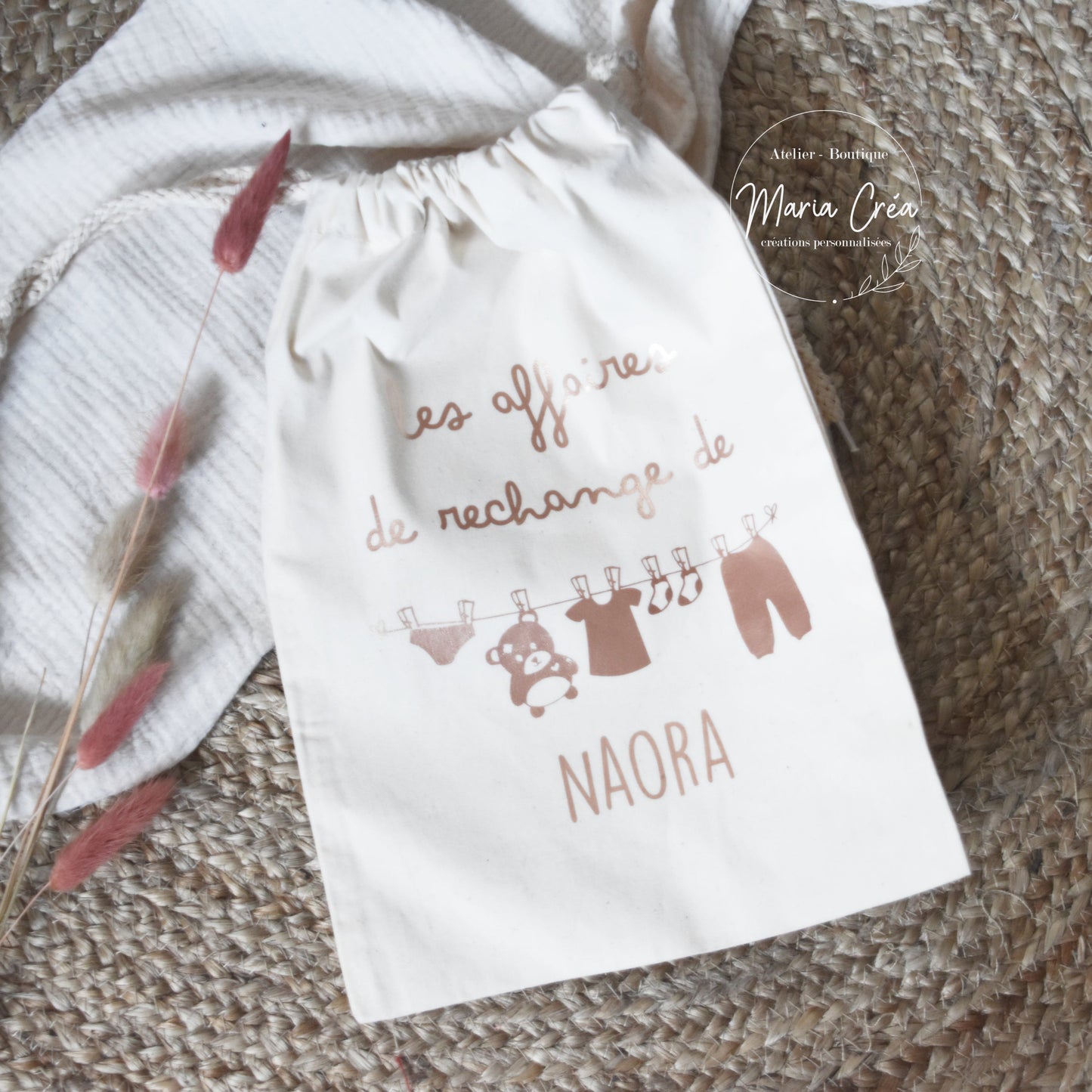 Sac affaires de rechange - Petits linges sur le fil