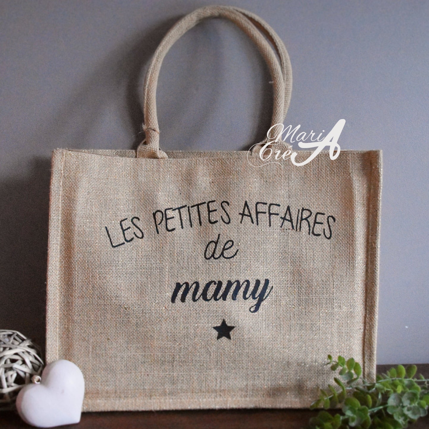 Sac en toile de jute "Les petites affaires de ..."