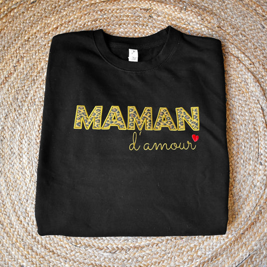 T-shirt  brodé - MAMAN d'amour