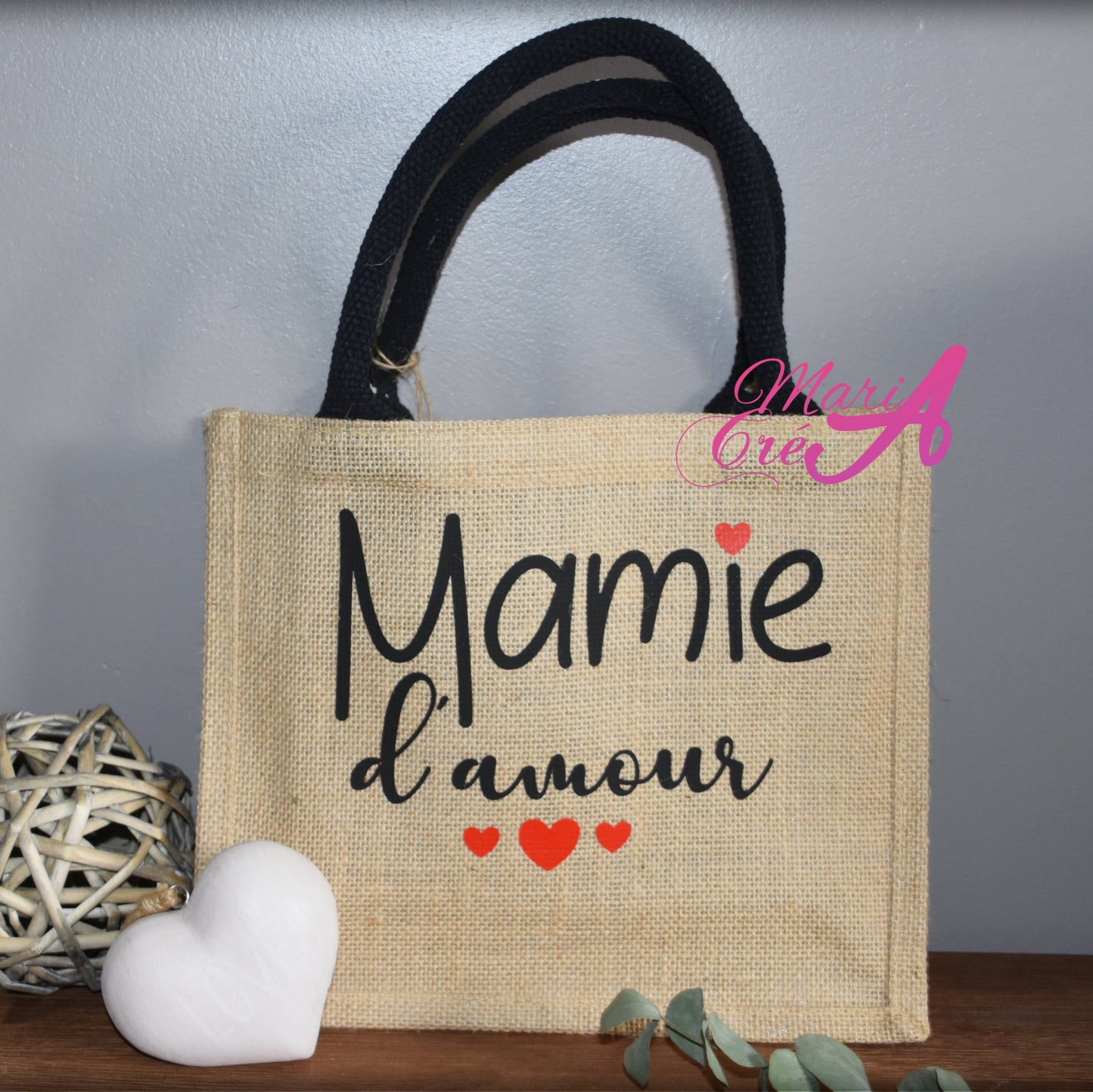 Sac en toile de jute "... d'amour "