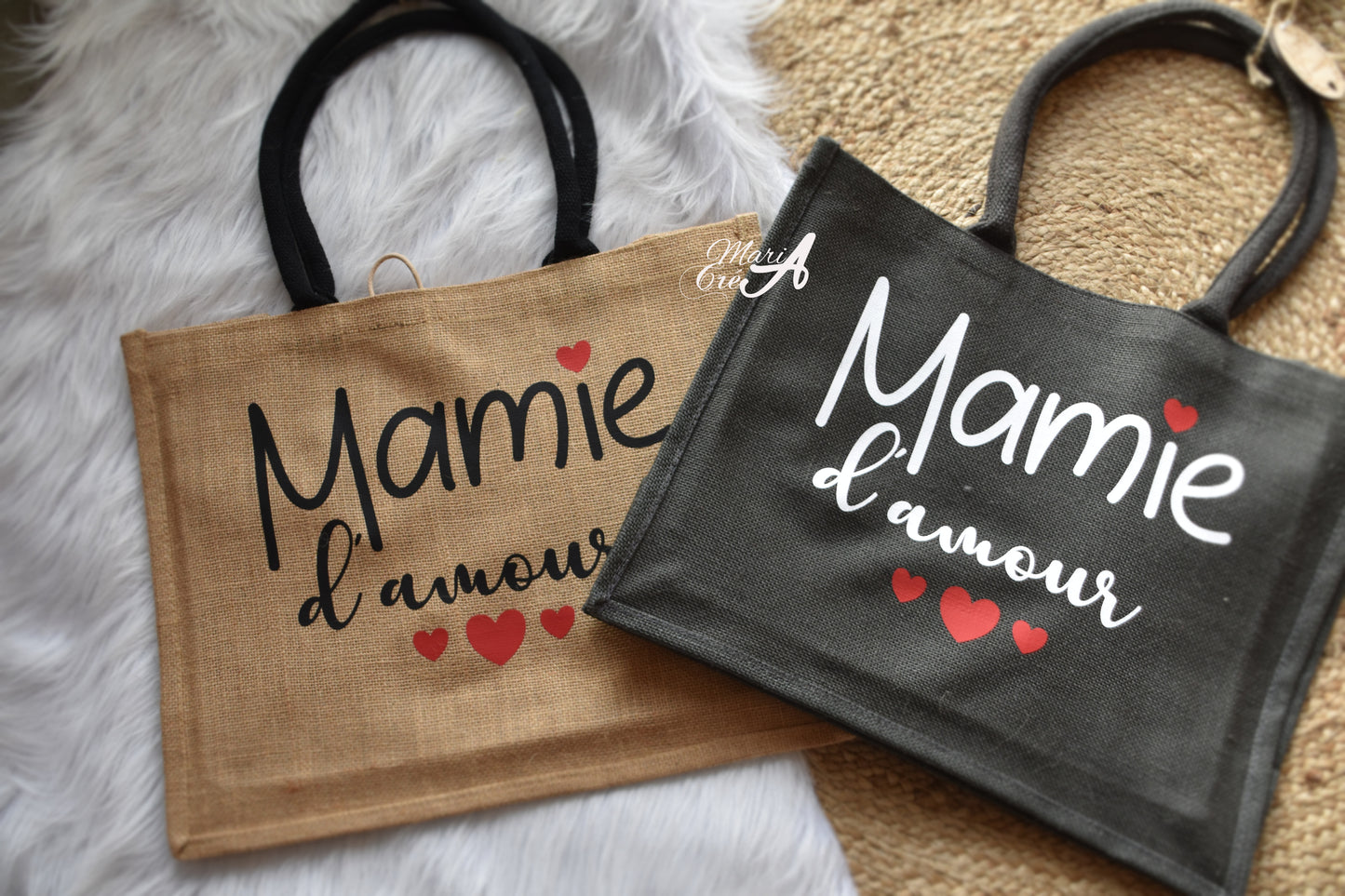 Sac en toile de jute "... d'amour "