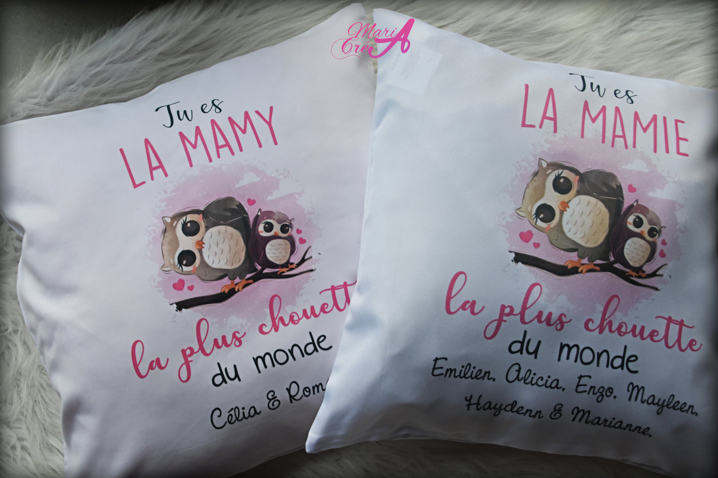 Coussin "Tu es la plus chouette"