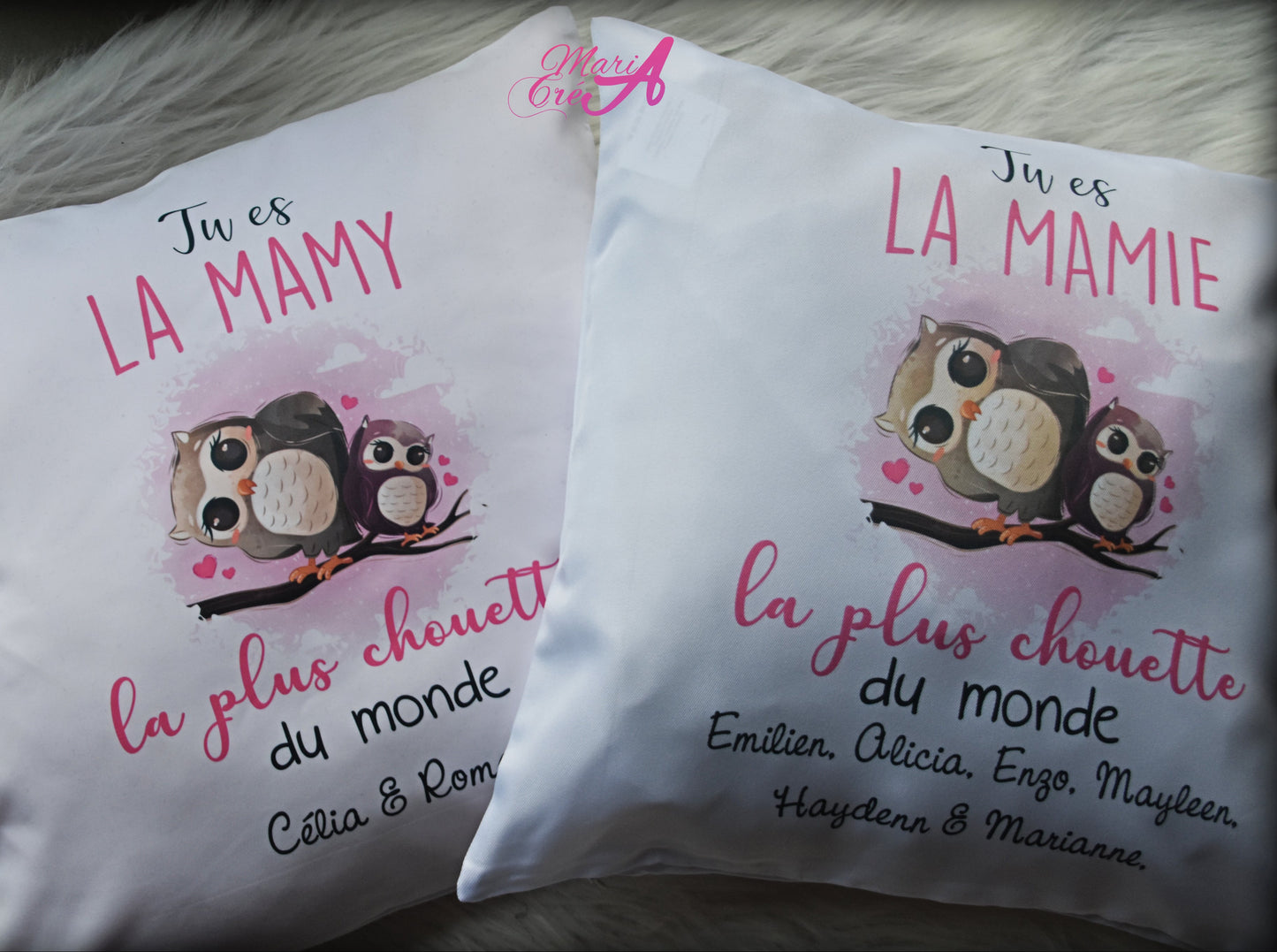 Coussin "Tu es la plus chouette"