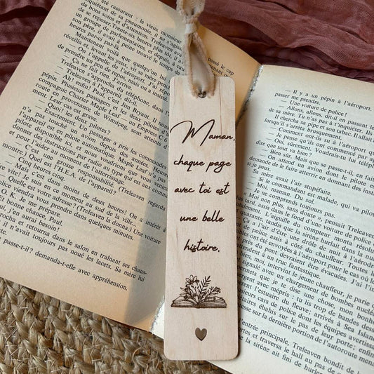 Marque page "Maman, chaque page avec toi est une belle histoire"