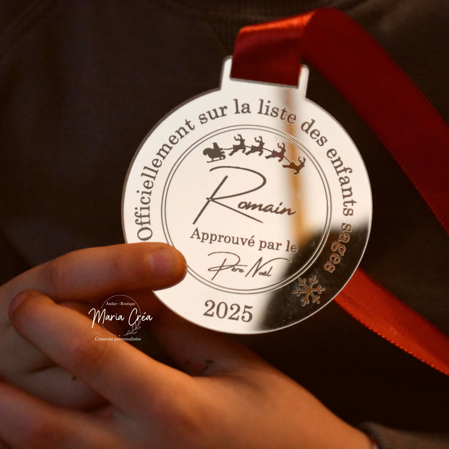 Médaille enfant sage avec la carte du Père Noël