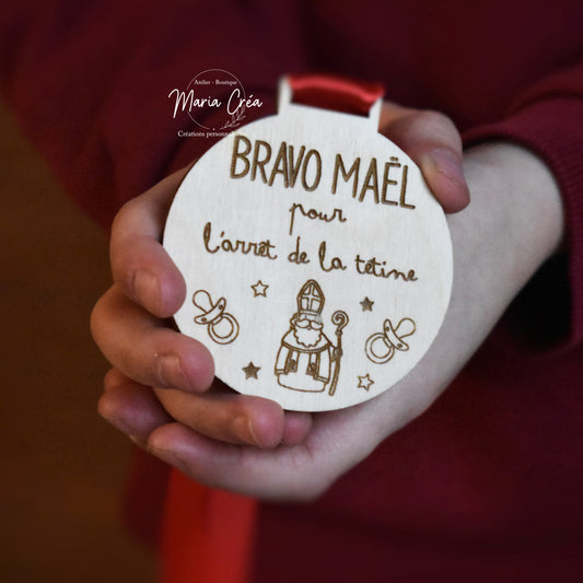 Médaille arrêt tétine - modèle Saint Nicolas