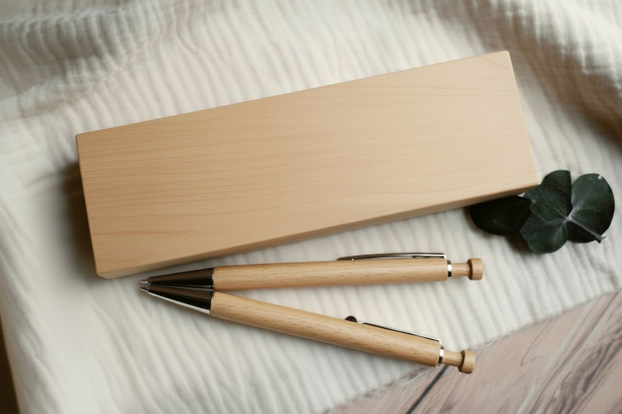 Coffret en bois bic/porte mine - à personnaliser