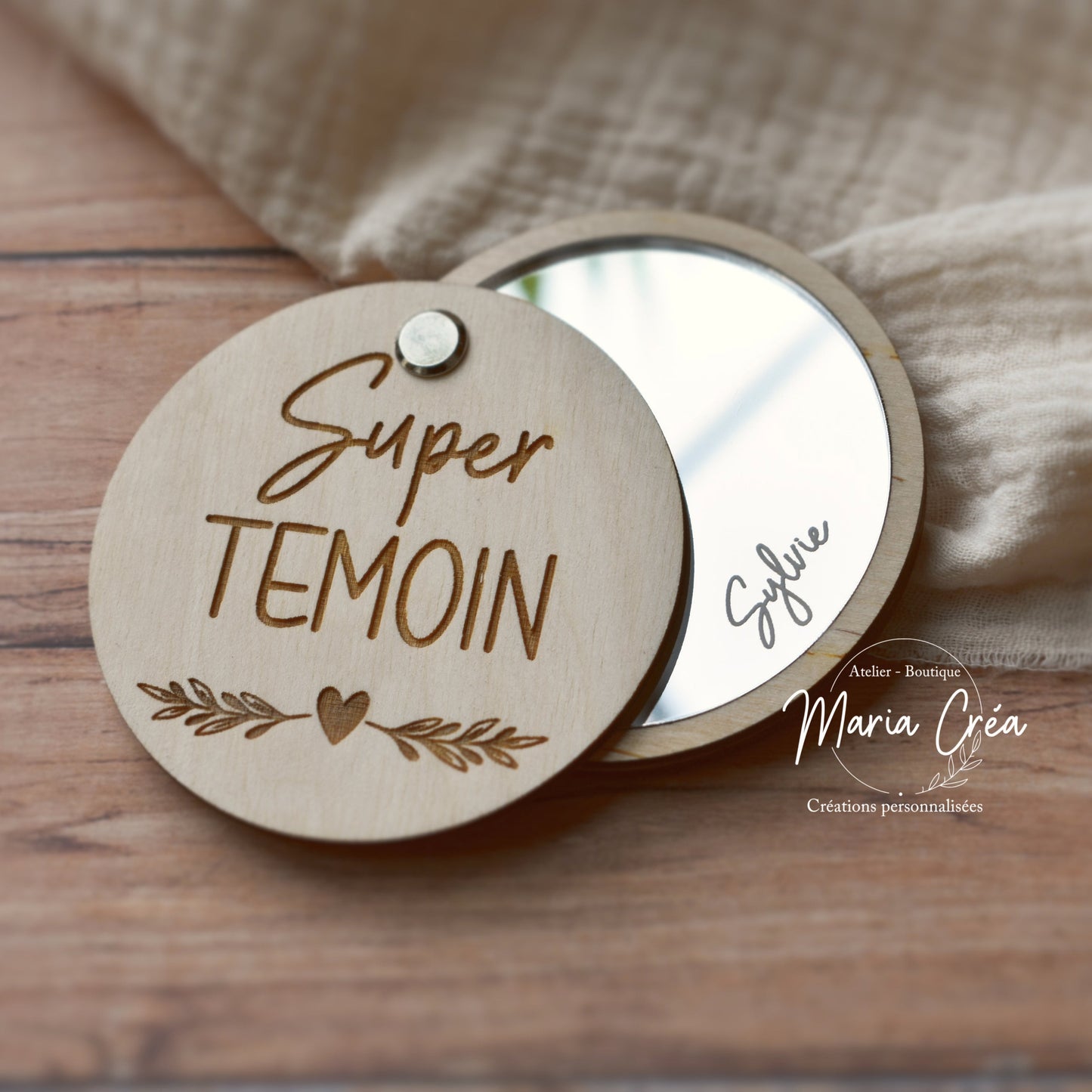 Miroir de poche personnalisé