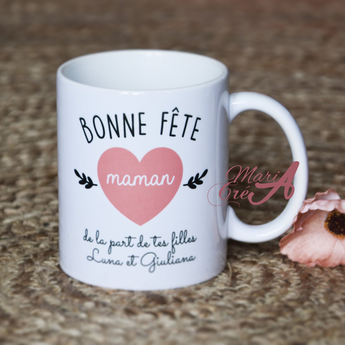 Mug "Bonne fête" coeur rose