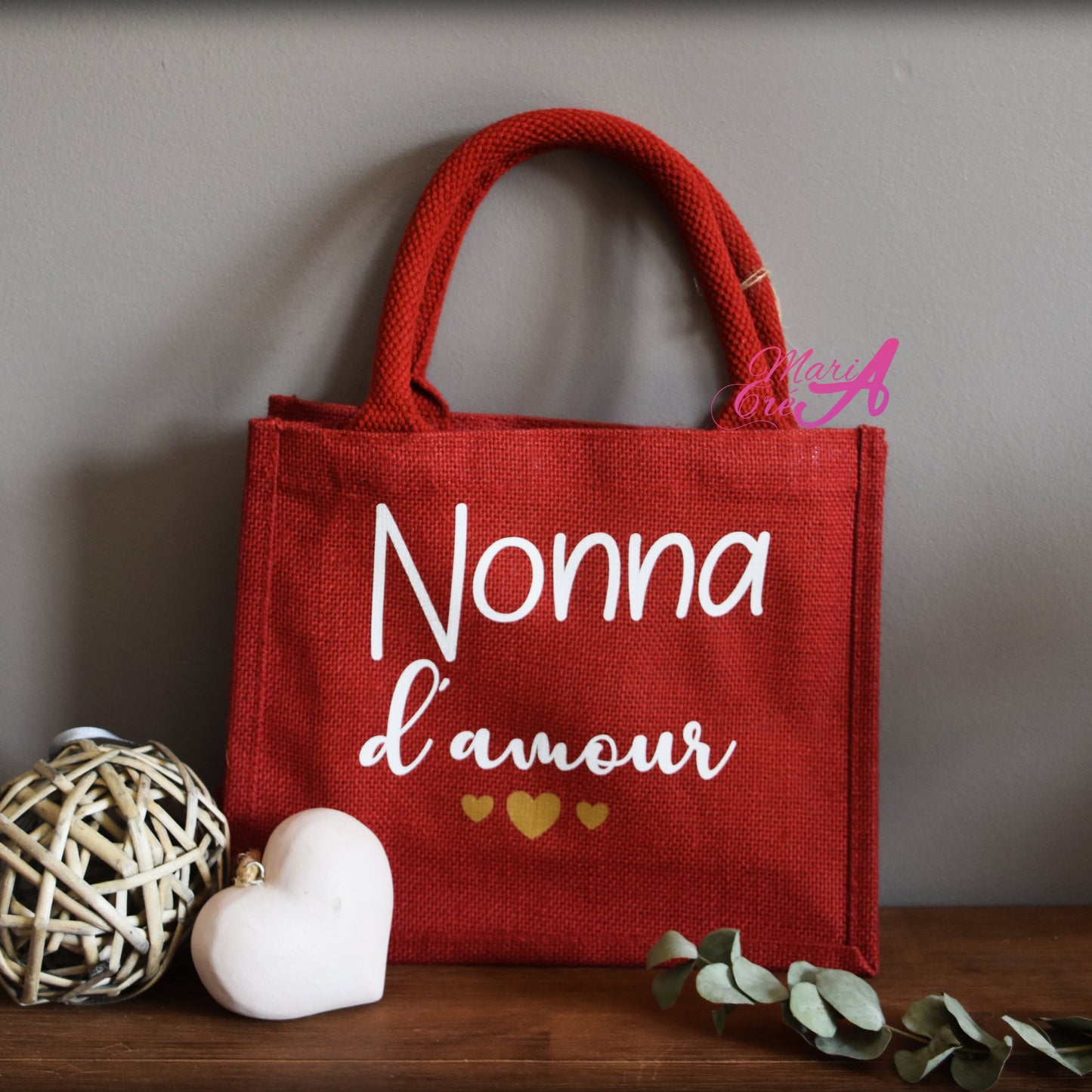 Sac en toile de jute "... d'amour "