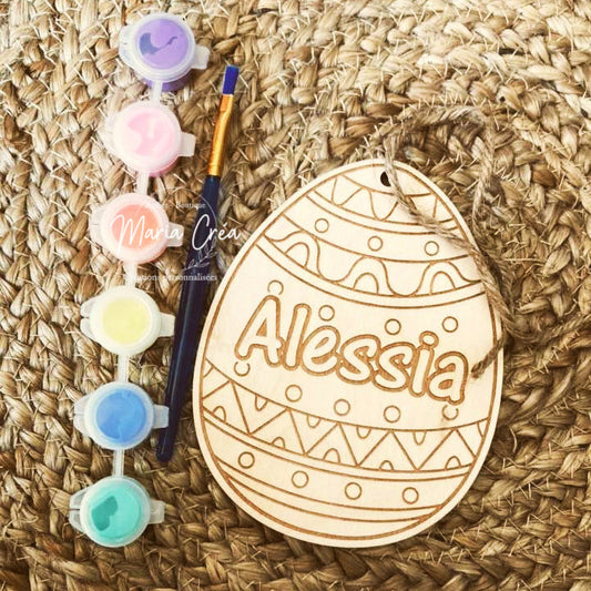 Oeuf de Pâques en bois à peindre