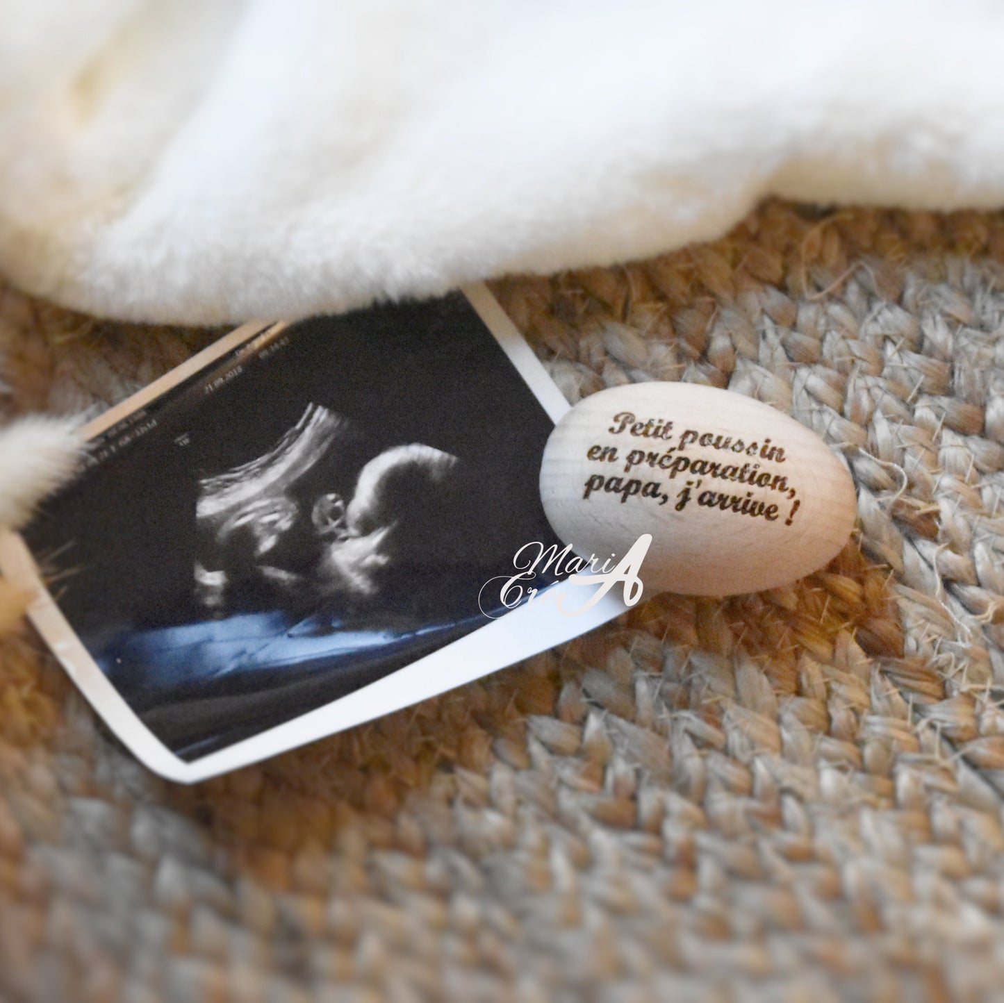 Oeuf en bois "Petit poussin en préparation"