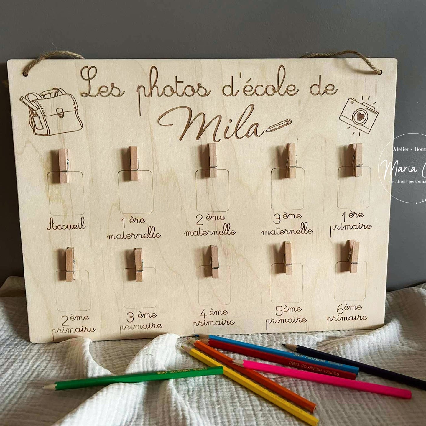 Panneau photos scolaire