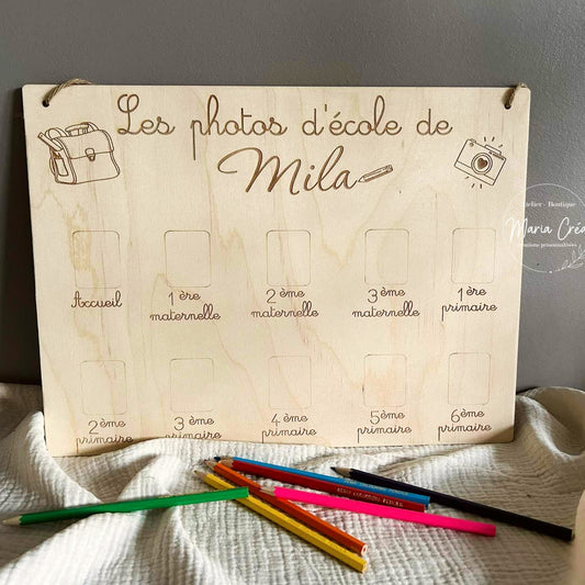 Panneau photos scolaire