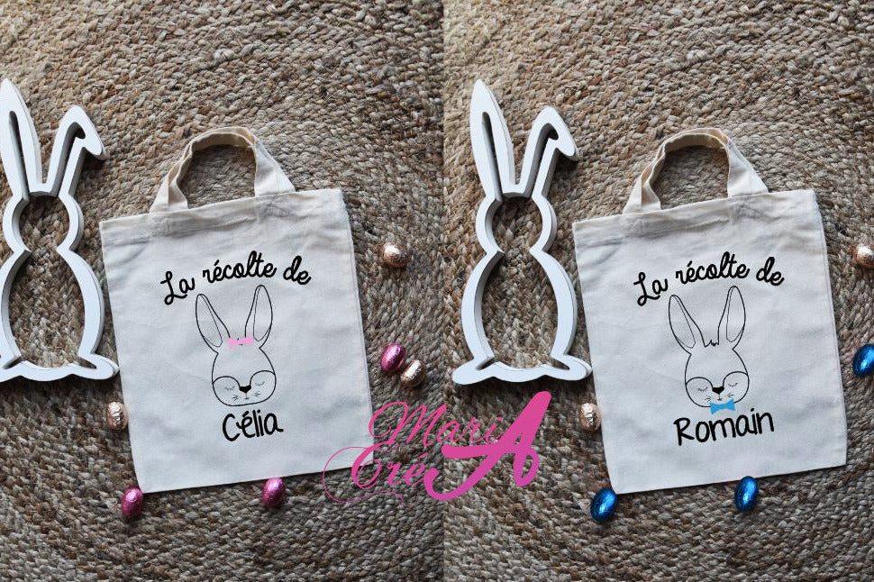 Tote bag Pâques lapin noeud