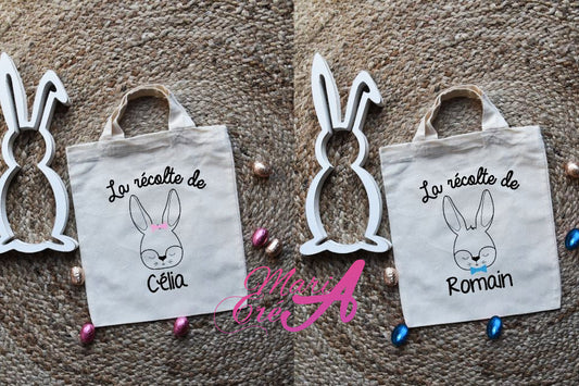 Tote bag Pâques lapin noeud