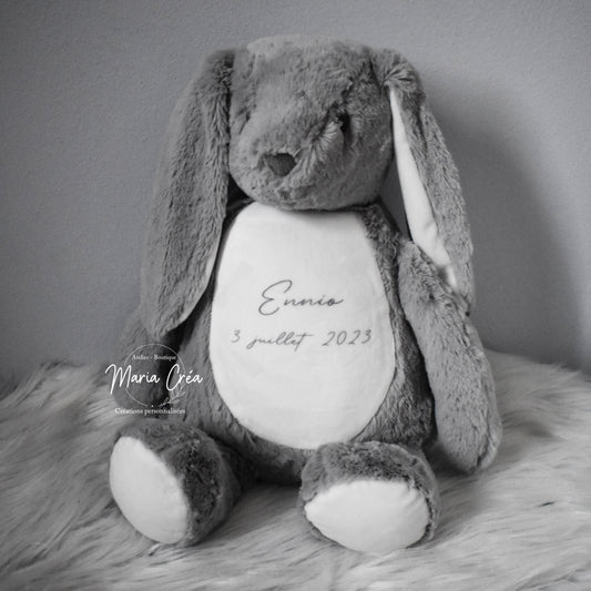 Peluche lapin gris