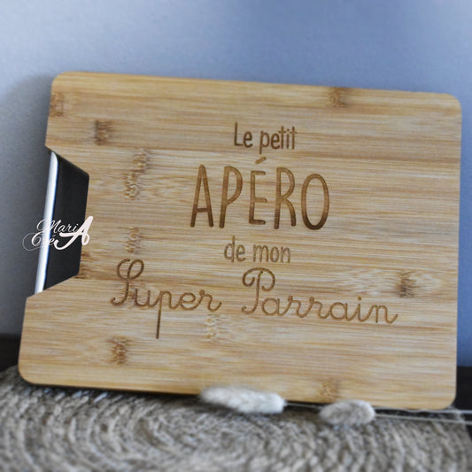 Planche à découper "Le petit apéro de  ..."