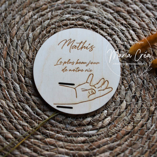 Support bracelet de naissance avec texte