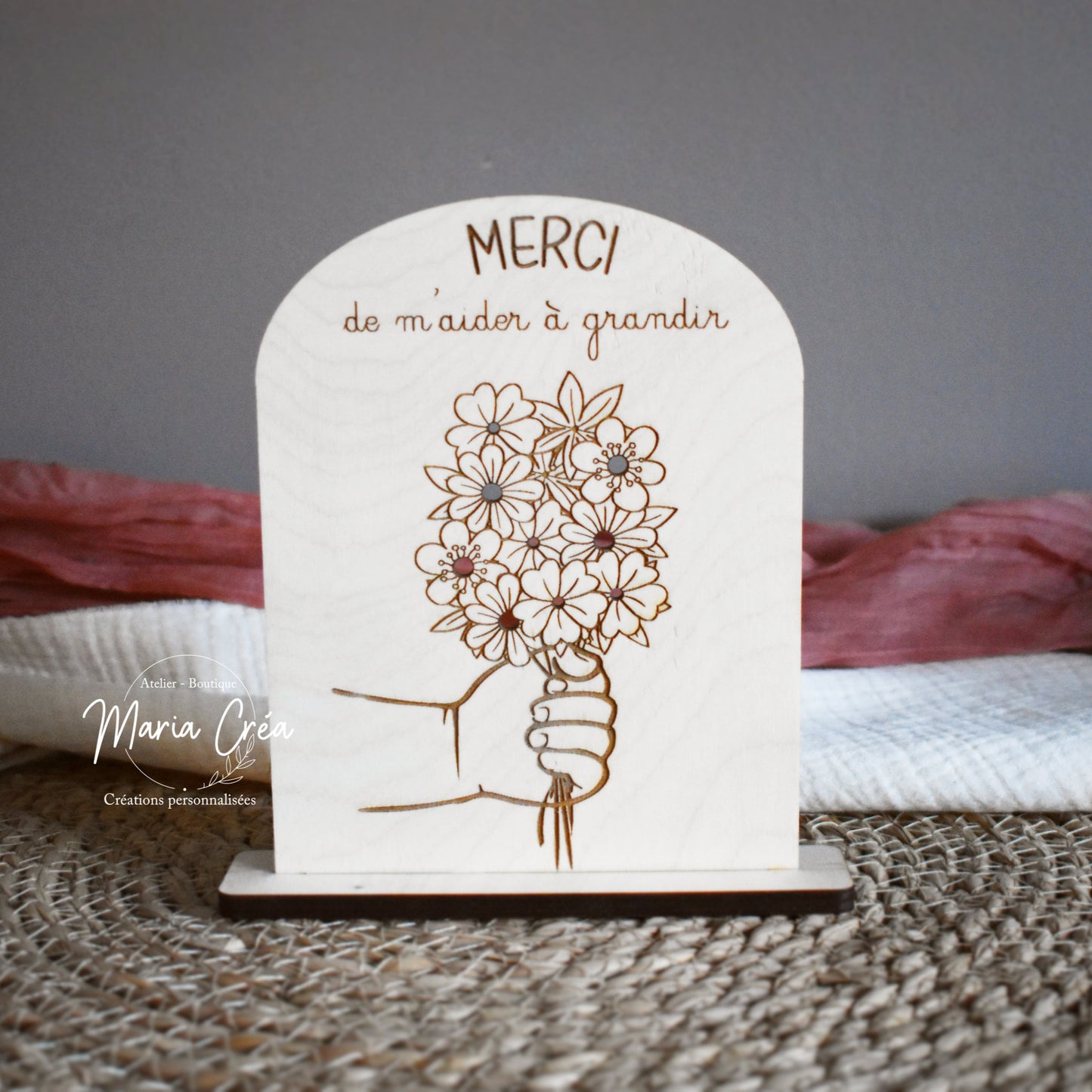 Plaque arche "Merci de m'aider à grandir"