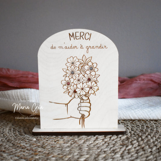Plaque arche "Merci de m'aider à grandir"