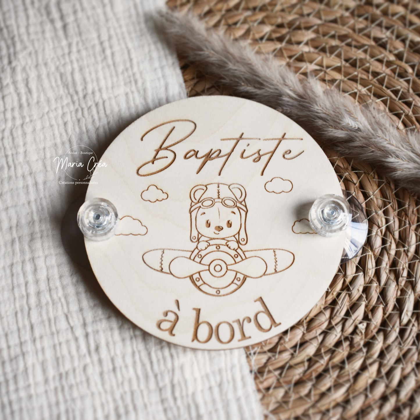 Plaque voiture bébé à bord - Aviateur