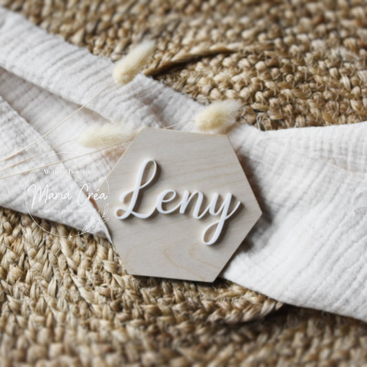 Plaque prénom - modèle hexagone