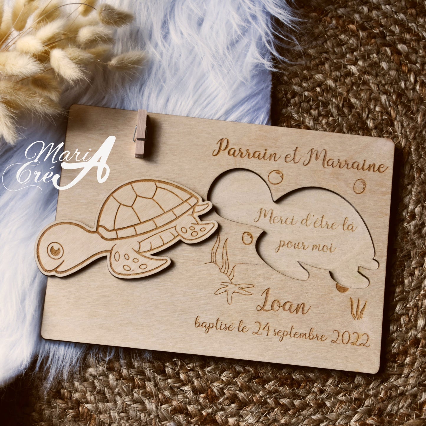 Plaque remerciement - tortue