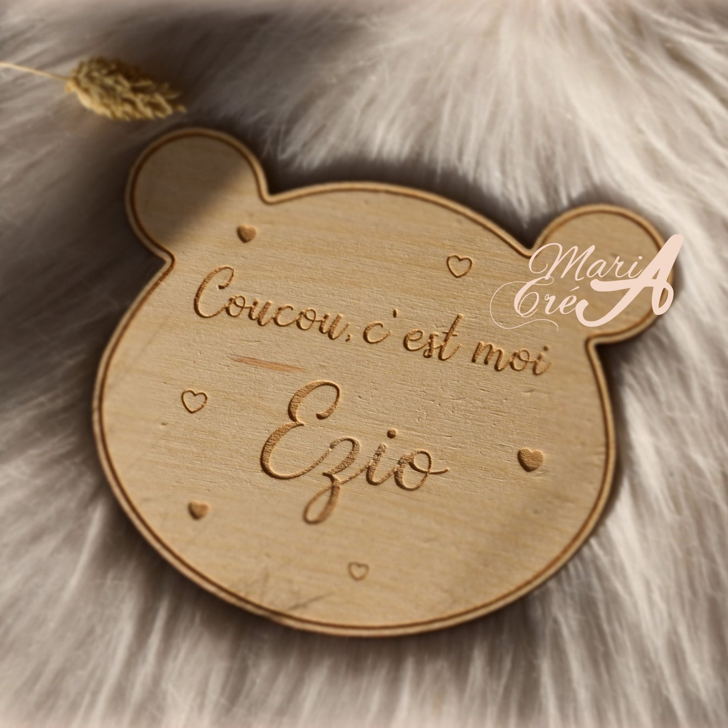 Plaque prénom - modèle ourson