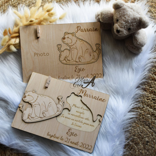 Plaque remerciement - ours