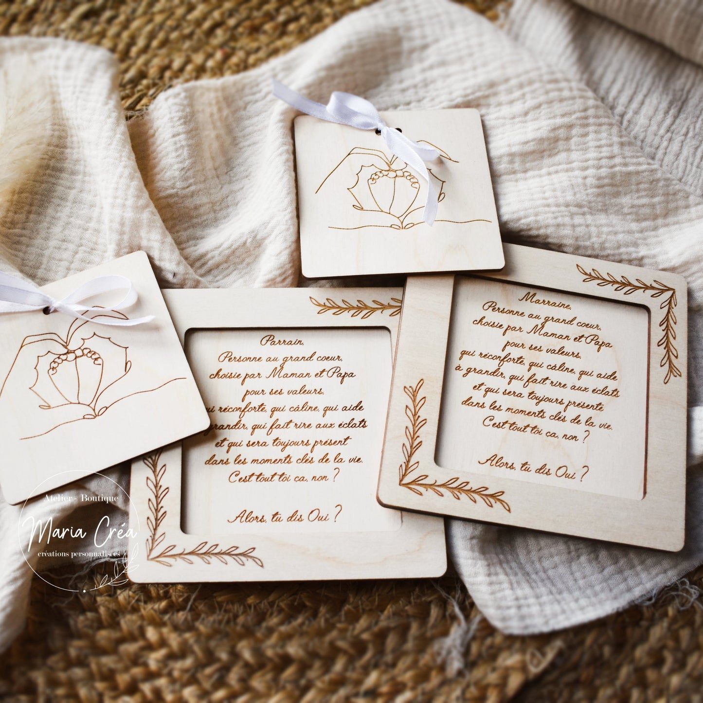 Plaquette puzzle demande marraine / parrain