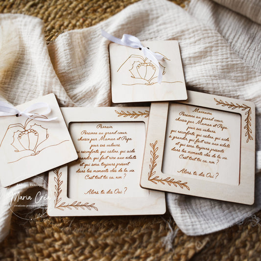 Plaquette puzzle demande marraine / parrain