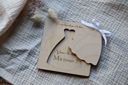 Plaquette robe - demande témoin/demoiselle d'honneur