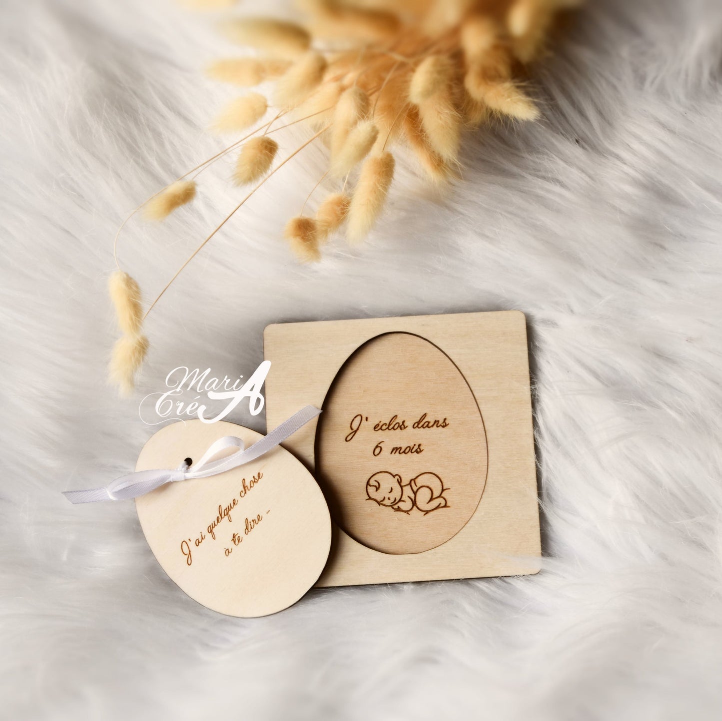 Plaquette puzzle annonce grossesse oeuf