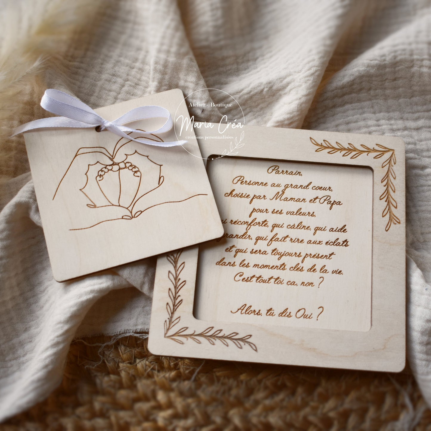 Plaquette puzzle demande marraine / parrain