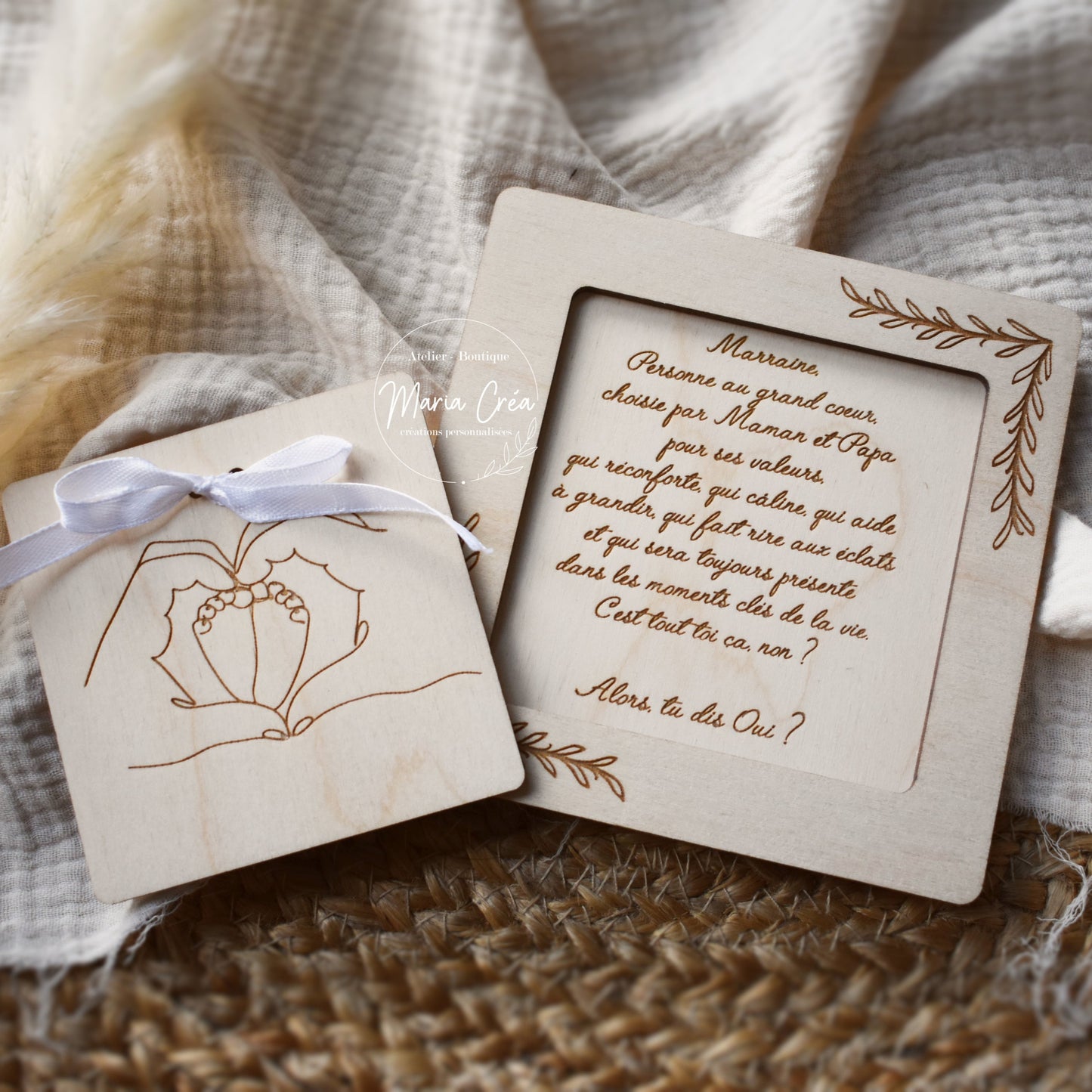 Plaquette puzzle demande marraine / parrain