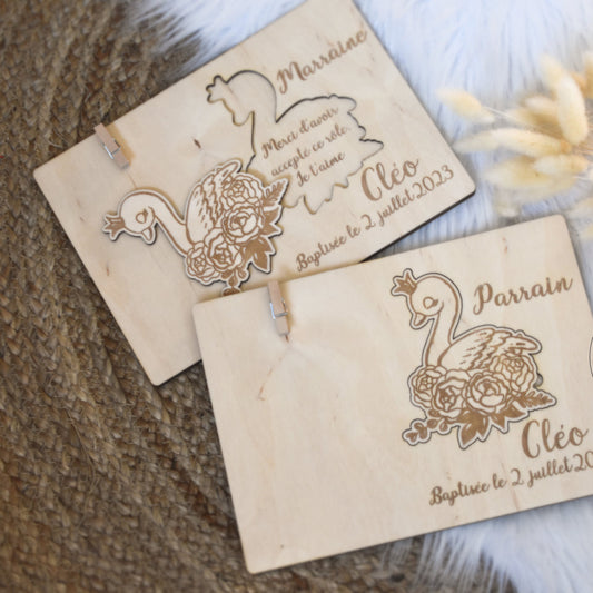 Plaque remerciement - cygne