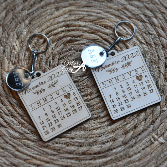 Porte-clé date calendrier