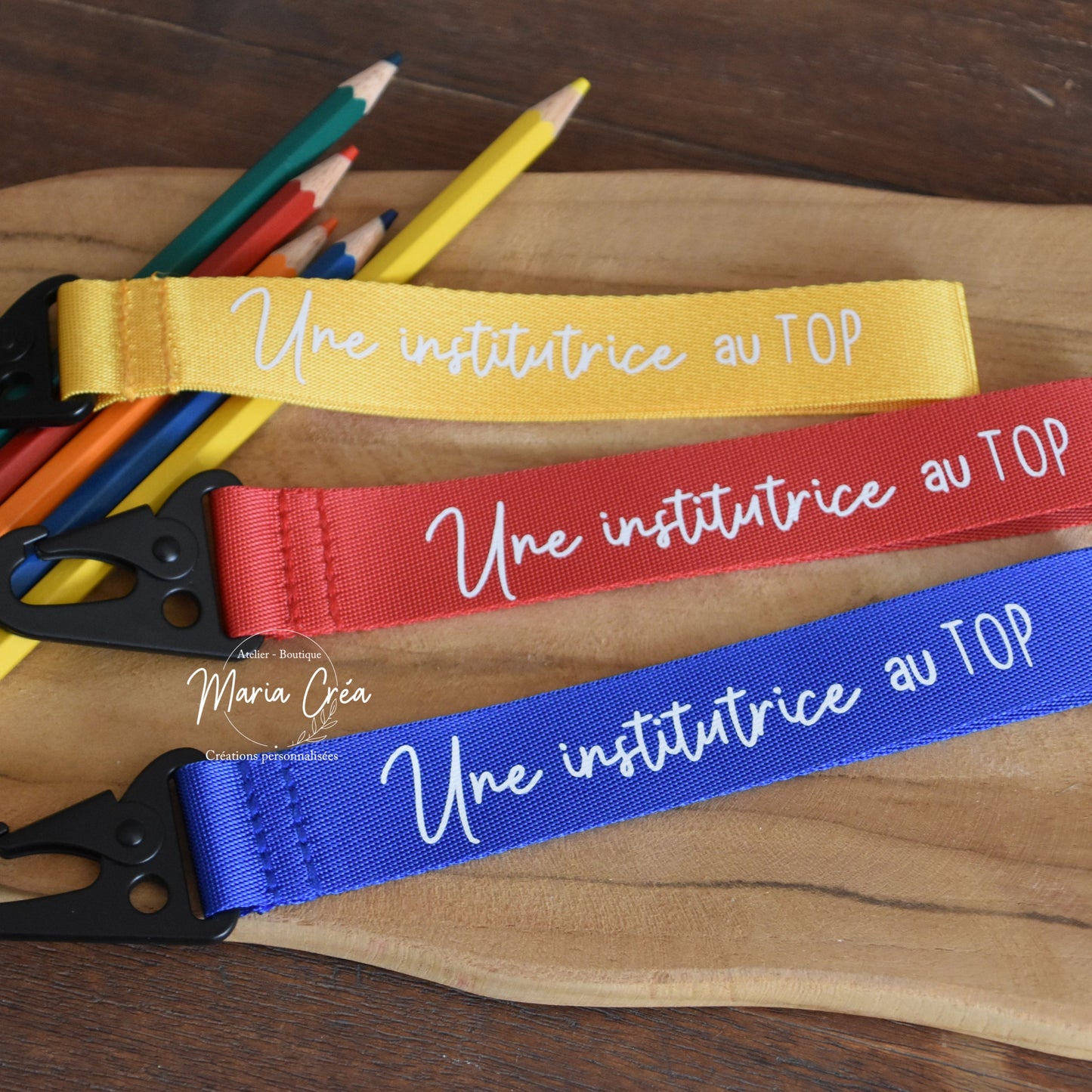 Porte clé lanière - Une institutrice au TOP