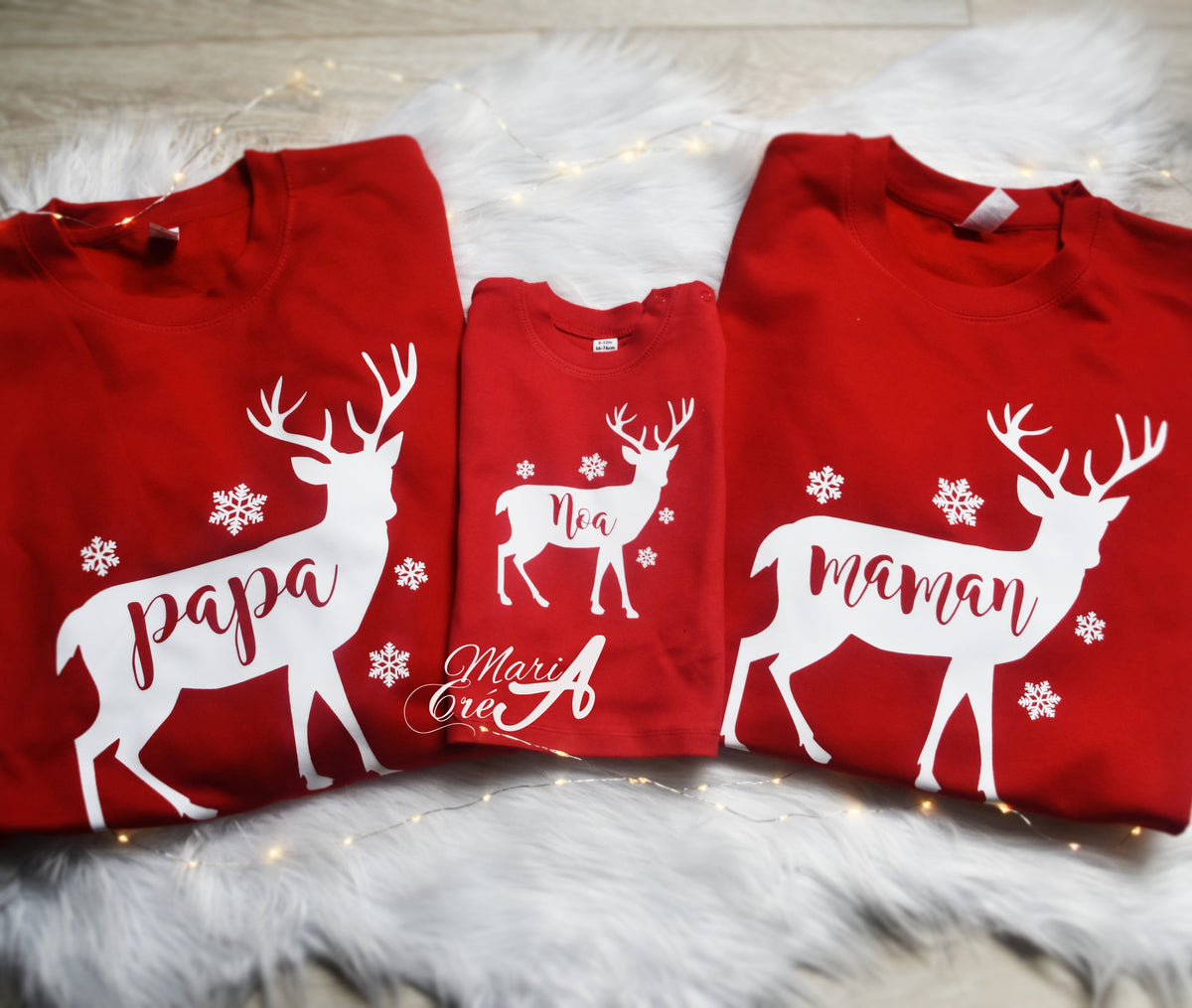Pull personnalisé – de Noël cerf - Enfant